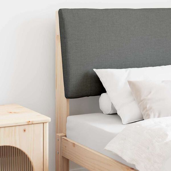 vidaXL Gestoffeerd hoofdbord Donkergrijs 75 cm Massief grenenhout