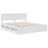 vidaXL Bedframe met hoofdeinde Wit 200 x 200 cm Bewerkt hout