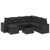 vidaXL 8-delige Loungeset met kussens poly rattan zwart