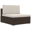 vidaXL 4-delige Loungeset met kussens poly rattan bruin
