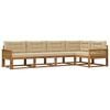 vidaXL Buiten bankenset met kussen 5 pcs Natuurlijk en Beige