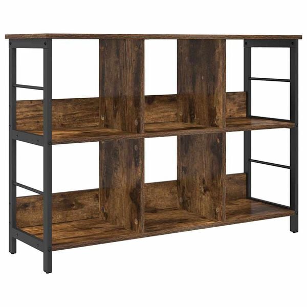 vidaXL Boekenkast Gerookt eiken 102 x 32 x 72,5 cm Bewerkt hout