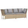 vidaXL Tuinbank met kussens poly rattan beige
