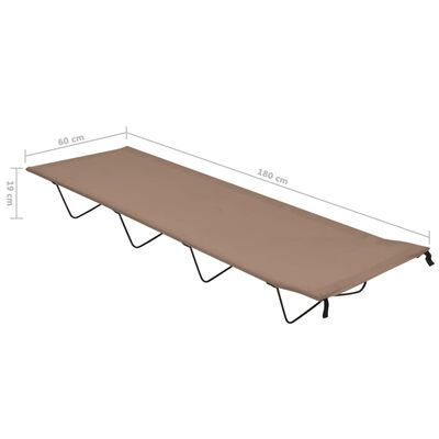 vidaXL Campingbedden 2 st 180x60x19 cm oxford stof en staal taupe