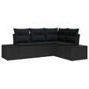 vidaXL Tuin Sofa Set 4 pcs Zwart poly rattan
