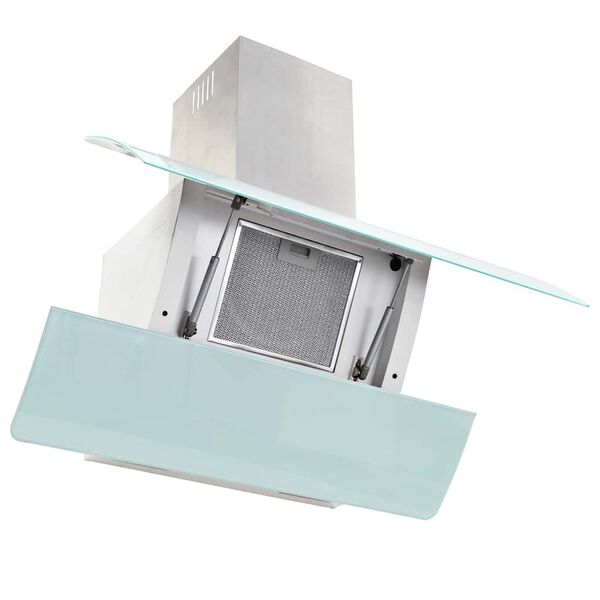 vidaXL Wandafzuigkap 756 m&sup3;/u 90 cm roestvrij staal wit