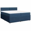 vidaXL Boxspring met matras stof blauw 200x200 cm
