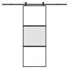 vidaXL Schuifdeur met beslag 76x205 cm gehard glas en aluminium