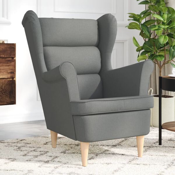 vidaXL Fauteuil 74x84x100 cm stof donkergrijs