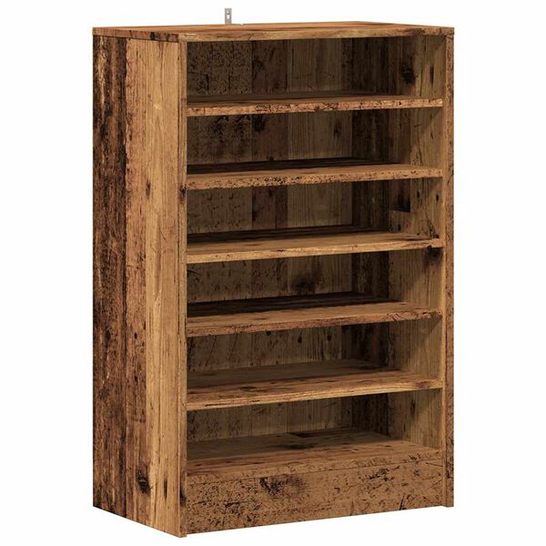 vidaXL Schoenenkast 60x35x92 cm bewerkt hout oud houtkleurig