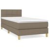 vidaXL Boxspring met matras stof taupe 80x200 cm