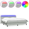 vidaXL Boxspring met matras en LED fluweel lichtgrijs 200x220 cm