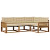 vidaXL Buiten bankenset met kussen 4 pcs Natuurlijk en Beige