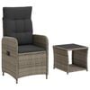 vidaXL Tuin loungeset 2 st Grijs en Donkergrijs Poly rattan en glas