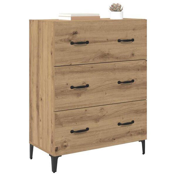 vidaXL Dressoir met lade Artisan Eiken 69,5 x 34 x 90 cm