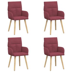 vidaXL Eettafelstoelen 4 st Stof Wijnrood 60 x 56 x 96 cm