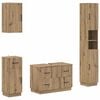 vidaXL 4-delige Badkamerkast Set HOORN Artisanaal eiken Bewerkt hout