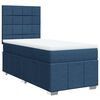 vidaXL Boxspring met matras stof blauw 90x200 cm
