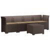vidaXL 4-Persoons Tuin Sofa met Kussens Rieten Look PP Bruin