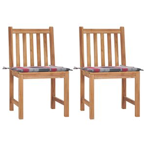 vidaXL Tuinstoelen 2 st met kussens massief teakhout