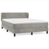 vidaXL Boxspring met matras fluweel lichtgrijs 140x190 cm