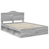 vidaXL Bedframe Grijs Sonoma 150 x 200 cm Massief grenenhout