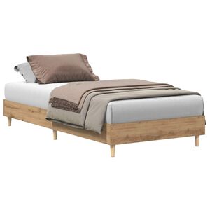 vidaXL Bedframe zonder matras 100x200 cm spaanplaat artisanaal eiken