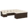 vidaXL 12-delige Loungeset met kussens poly rattan bruin