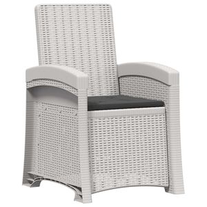 vidaXL Ligstoel in rietenlook Wit en antracietkleurig PP