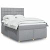 vidaXL Boxspring met matras stof lichtgrijs 140x190 cm