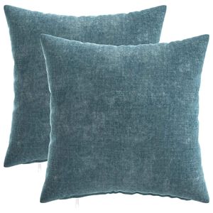 vidaXL Kussensloop 2 st HEERLEN Blauw 35 x 35 cm Chenille Stof