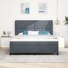 vidaXL Boxspringbed met matras Donkergrijs 200 x 180 cm Polyester