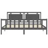 vidaXL Bedframe met hoofdbord massief hout grijs 200x200 cm