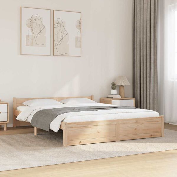 vidaXL Bedframe massief hout 140x190 cm