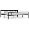 vidaXL Bedframe metaal zwart en wit 180x200 cm