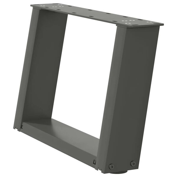 vidaXL Salontafelpoten 2 st U-vormig 40x(30-31) cm staal antraciet