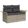 vidaXL Tuin Sofa Set met kussen met opslag 6 pcs Lichtgrijs Poly riet