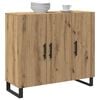 vidaXL Dressoir Artisan Eiken 90 x 34 x 80 cm Bewerkt hout
