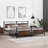 vidaXL Bedframe zonder matras metaal bruin eikenkleurig 200x200 cm