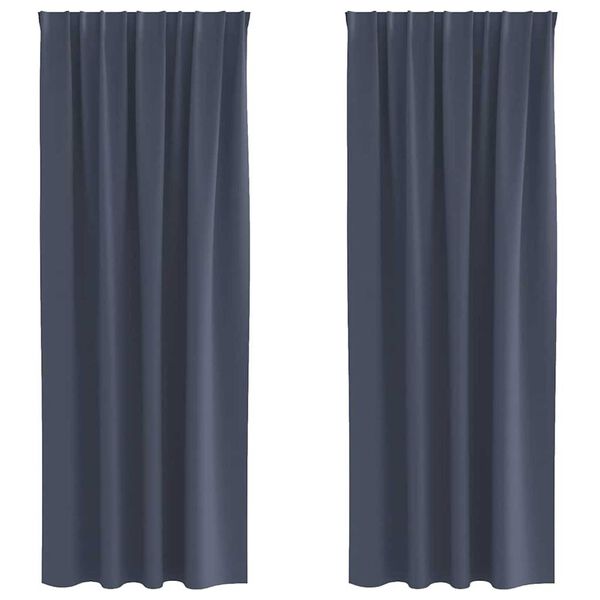 vidaXL Zwart-out Gordijnen met Ringen 2 pcs Antraciet 245 x 140 cm