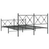 vidaXL Bedframe met hoofd- en voeteneinde metaal zwart 150x200 cm