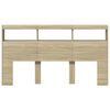 vidaXL Hoofdbordkast met LED-verlichting 180x17x102 cm sonoma eiken