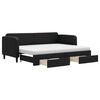 vidaXL Slaapbank met onderschuifbed en lades 80x200 cm stof zwart
