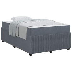 vidaXL Bedframe met matras Donkergrijs 120 x 200 cm Stof