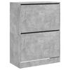 vidaXL Schoenenkast met 2 klaplades 80x42x108 cm betongrijs