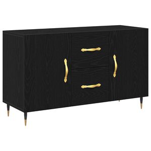 vidaXL Dressoir Zwart Eiken 100 x 36 x 60 cm Bewerkt hout
