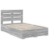 vidaXL Bedframe met lade Grijs Sonoma 120 x 190 cm Bewerkt hout