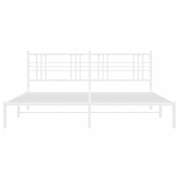 vidaXL Bedframe met hoofdbord metaal wit 193x203 cm