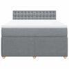 vidaXL Boxspring met matras stof lichtgrijs 140x200 cm