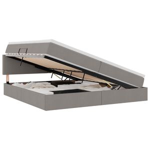 vidaXL Opbergbed met LED met matras met LED Taupe 200 x 200 cm Stof